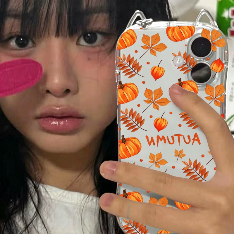 Computer Case - Autumn Pumpkin Falling Leaves Pattern Phone