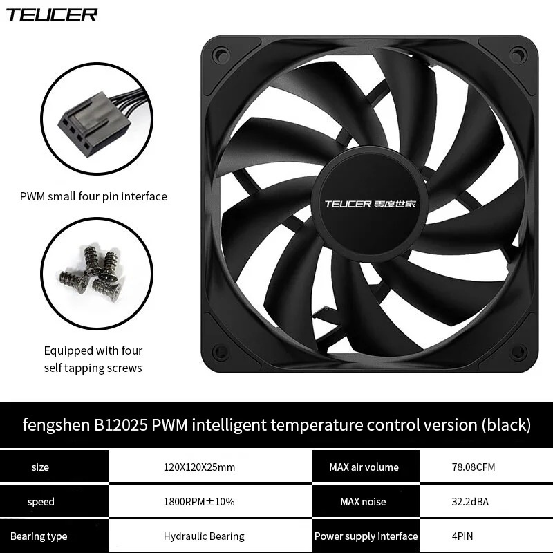 Teucer 12cm Chassis Fan PWM Co - Case Fan Controller review and price
